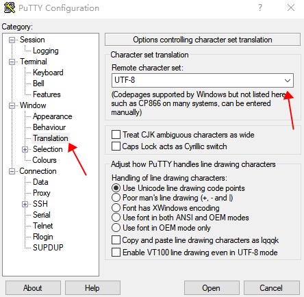 Putty中文乱码怎么解决