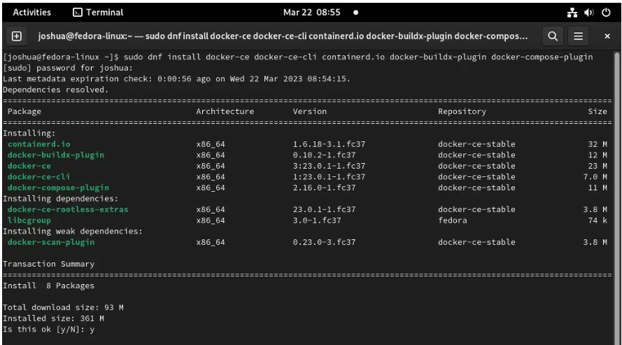 Fedora 38/37 Linux安装配置Docker教